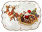 BRANDANI Piatto Portata Rettangolare Natale Christmas 89923 Porcellana Bianco Rosso babbo natale Slitta 33x25cm