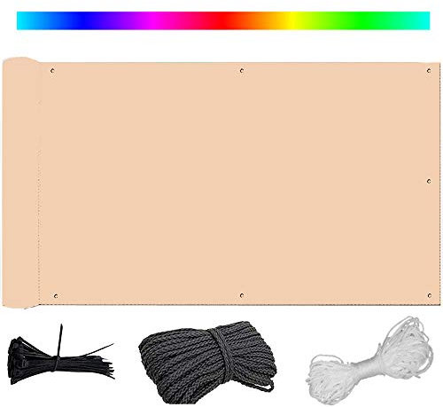 Brise-vue pour balcon - 125 x 700 cm - Protection contre le vent et les UV - Clôture opaque pour plus d'intimité - Cordon de serrage et attaches de câble - Crème