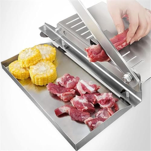 Meat Slicer Bone Cutter, Stainless Steel Commercial Meat Guillotine Machine Bone Cutter, Home Commercial Food Slicer Machine, for Fish, Chicken, Beef, Meat, Vegetables