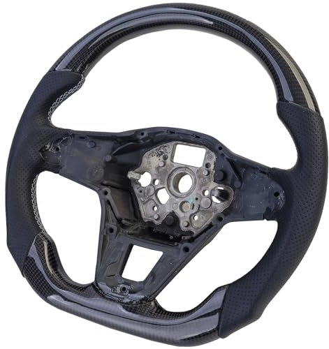 Sportlenkrad mit Echt Carbon und Leder gelocht für VW T6.1 ohne Schaltwippen