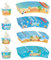 Embhlitfe 24 Pcs Paper Ice Cream Cups,240 ML Hawaiian Party Paper Ice Cream Bowls Summer Dessert Bowls,Party Supplies Treat Cups for Sundae Hot and Cold Food Soup Frozen Yogurt Fruits (Blue)