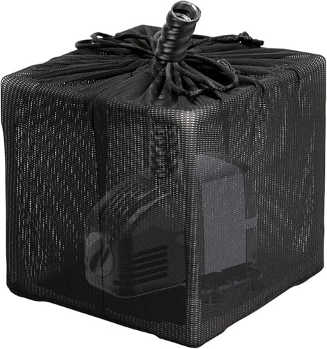 MUSLONG Teichfilterbox Filterbeutel Mesh Filter Taschen Netzbeutel Pumpen-Barriere Tasche Schwarz Aquarium Mesh Filter Weiß Netzfilterbeutel Pumpe Netzbeutel für Aquarium, Garten, Teich (5 Zoll)