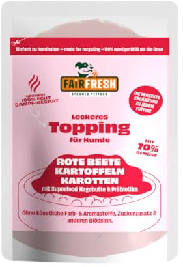 Topping für Hunde - Rote Beete, Kartoffeln, Karotten - schonend dampgegart (9 x 200g)