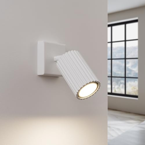 SOLLUX lighting Wandleuchte Innen Wandlampe Aluminium LED-Glühbirne 3000K warmes Weiß Licht 1 Flammig 8 x 16 x 16 cm GLOOW Weiß