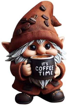 Hogvinnatil Kaffeezwerge Figuren Aus Harz Kaffee Wichtel Deko Sammlerstatue Kaffee GNOME Figuren Skulptur Ornament Dekoration Für Bar Zuhause Geschenke