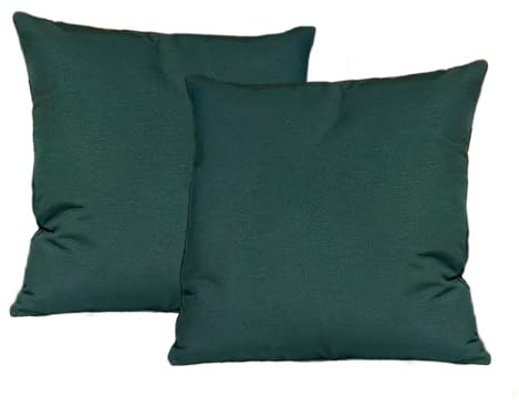 DiseLio | Pack 2 Fundas de Cojín 45 x 45 cm Color Verde Botella Loneta Algodón y Poliéster - Hechas en España. Decoración Textil Sostenible para Sofá, Cama y Otras Estancias. (45x45 Verde BOT)