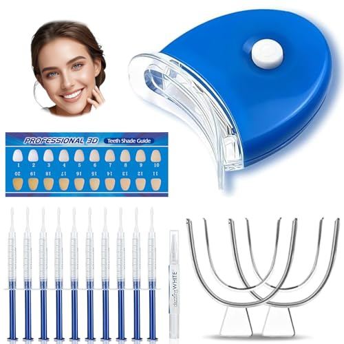 10 Pezzi Sbiancamento Denti Kit,Set Sbiancante per denti a Casa,Efficace Gel Sbiancante Denti,Sbiancare i Dentali a Uso Domestico,per Uso Quotidiano Semplice