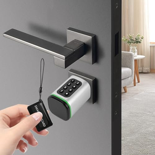 Cerradura de puerta inteligente electrónica con contraseña para 1.4-1.8 pulgadas grosor de la puerta longitud del cincel de cierre es ajustable manual clave clave compatible con código de puerta de