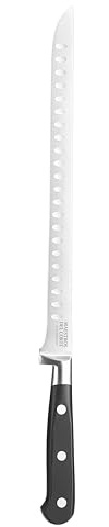 CUPERINOX Cuchillo Jamonero Profesional 25 cm – Hoja Alveolada de Acero Inoxidable Antideslizante con Mango Ergonómico – Corte Preciso y Fino para Jamón y Paletilla| Maestros del Corte