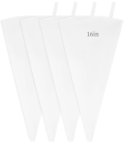 Nexlynk Lot de 4 poches à douille réutilisables en coton avec revêtement en plastique - 40 cm - Pour décoration de gâteaux, cupcakes, biscuits, desserts, fournitures de pâtisserie