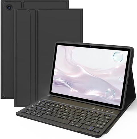 BQSS Funda con Teclado para Samsung A11+ 11 2025/A9+ 11 2023 | Bluetooth Con DistribucióN Qwerty EspañOl (ñ), Compatible Con Galaxy Tab A9+ (2023) Y A11+ (2025)