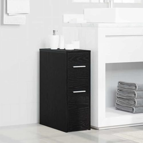 Frdhee Aufbewahrungsschrank Fächerschrank Allzweckschrank,Schlanker Badezimmer Schrank Schwarze Eiche 22 x 44 x 61,5 cm,Schrank Für Büro,Garage,Modernes Design,Leicht Zu Pflegen,Einfach Zu Montieren