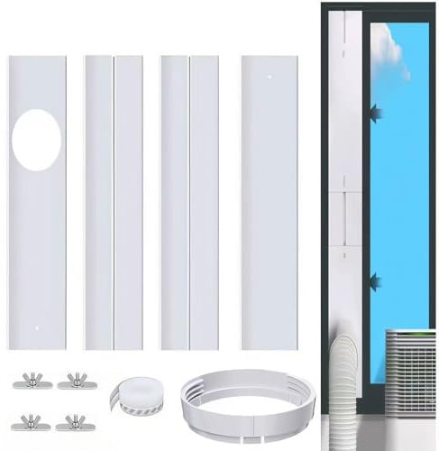 Klimaanlage Fensterabdichtung Platte PVC für Mobile Klimageräte, 4 Pcs Fenster Klimaanlage Abdichtung, Klimaanlage Fensterdurchführung für Klimaanlage Abluftschlauch 150mm für Schiebefenster
