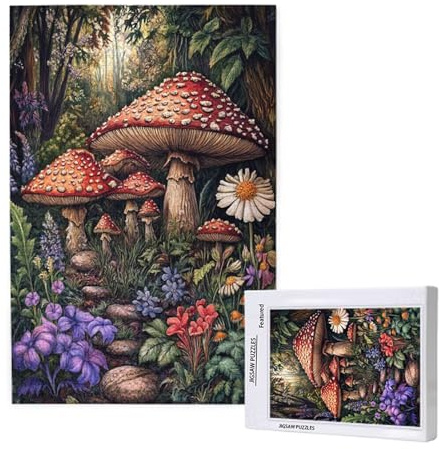 Puzzle 5000 Teile,Pilz Puzzle 5000 Teile Erwachsene, Blume Holzpuzzle Erwachsene, Herausforderndes Rätsel, Puzzlespiele für Die Ganze Familie, Holzpuzzle für Deko Wohnzimmer, Geschenke,ML-968