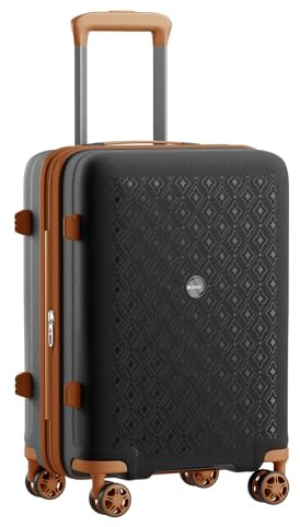 Kono Expandable Cabin 20 Hard Shell Suitcase with Cup Holder | Polypropylene Lightweight Luggage, Water Resistant, 4 Silent Wheels, TSA Lock, Carry on Suitcase for Business, Travel