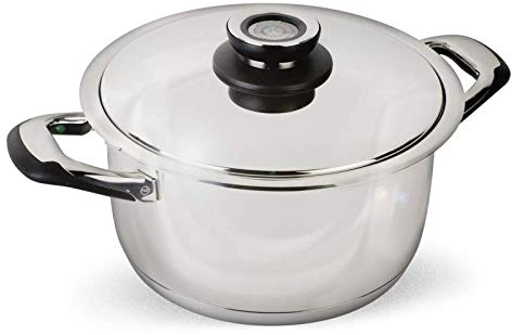 ECOVITAM – Faitout 6L Inox 18/10 – Diamètre 24cm – Tous feux – Thermomètre intégré