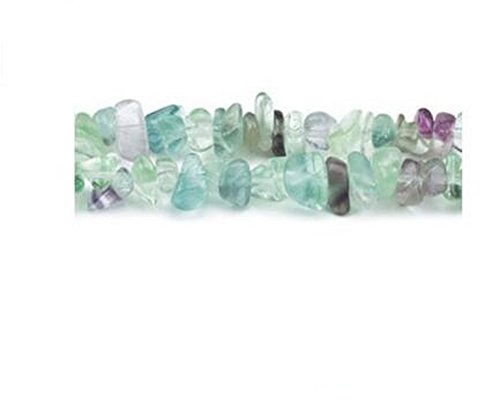 Grade A Natural Rainbow Fluorite Gemstone Beads - Green & Purple, 5-8mm Smooth Chips - Long Strand of 200+ - Authentic Mexican Stones for Jewellery Making, 1mm Hole