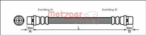 Bremsschlauch METZGER passend für VW TRANSPORTER T4 Bus