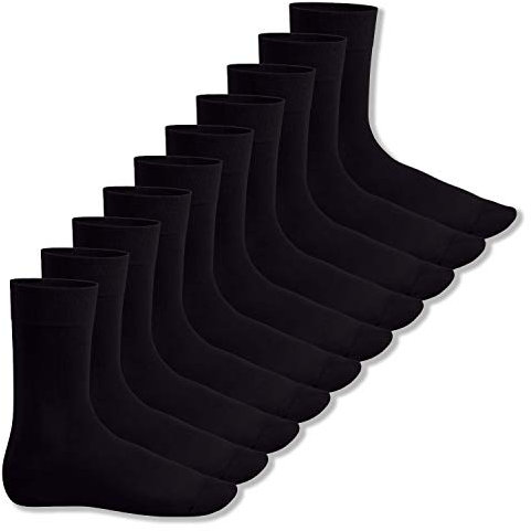 Footstar EVERYDAY! 10 PAAR Damen Herren Socken - Schwarz 39-42