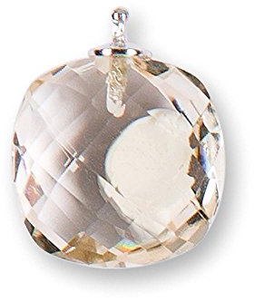 HEIDE HEINZENDORFF Einhängerpaar Quarzglas mit Briolett Schliff, Citrin, 16 x 16 mm, rosevergoldet