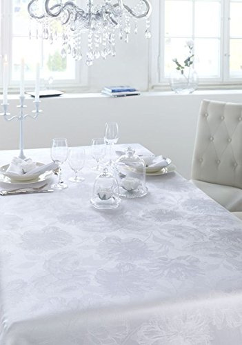 Curt Bauer Damask Tischwäsche 3458 Diana 140cm rund, Farbe weiß