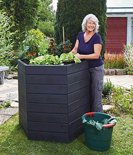 Yerd Ergo Hochbeet-System, 5 Jahre Garantie, Made in Germany (4 x Höhe 25cm Ø 110cm)