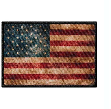 Monoquick Bügelbild Applikation Aufnäher Patch Flagge Fahne USA Vintage 8,0 cm x 5,5 cm