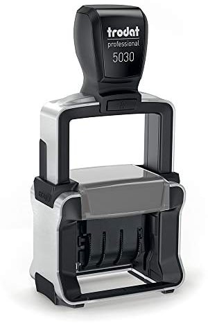 Trodat Professional 5030 Stempel für Datumsanzeige, selbstfärbend, Datum mit Italienischem Monat, Höhe 4 mm, Fingerabdruck schwarz