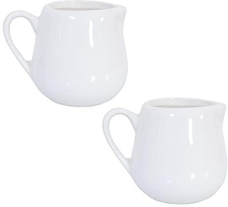 Lot de 2 Petits Pots À Lait En Céramique Blanc 75 Ml