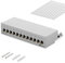 HB-DIGITAL 12-port CAT 6a LSA Patchpanel geschirmt Verteilerfeld Desktop & Wandmontage Patchfeld 12x RJ45 Buchsen für Netzwerk Ethernet LAN Kabel mit Erdungskabel - Hellgrau