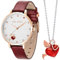 Julie Julsen JJW1540RGL-SET Angel of Heart Uhr Damen-Uhr Leder-Armband vergoldet