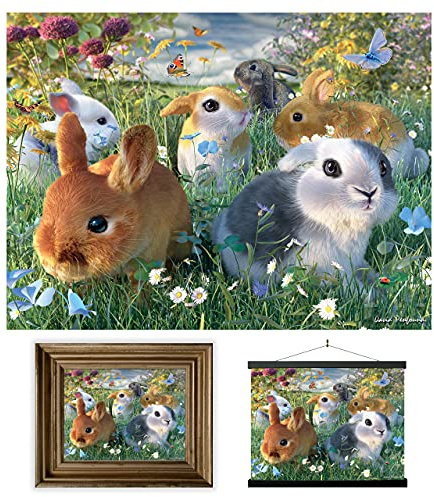 3D LiveLife Linsenförmige Wandkunst Drucke - Hasen von Deluxebase. Ungerahmtes 3D Hase Poster. Perfekter Wandfüller. Original kunstwerk lizenziert von bekannt künstler, David Penfound