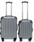 BEIBAY TOP-Preis - Hartschalen-Trolleyset 2-teilig 65 + 55 cm, 4 Rollen, Dehnfalte, Farbe: Silber, Trolley - Koffer - Set