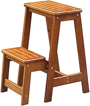 Folding Step Stool Small Step Ladder 2 Step Lightweight Multi Purpose Plant Stands Indoor Flower Pots Wooden Stool Platform Ladder
