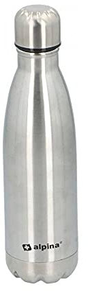 Alpina Thermosflasche 500ml Silber Isolierte Flasche Camping Zubehör