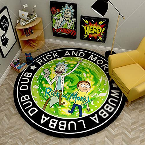 DYJXIGO Teppich 3D Rick und Morty Area Teppich für Jugendliche, waschbar, rutschfest, weiche Pads MA B-100 cm