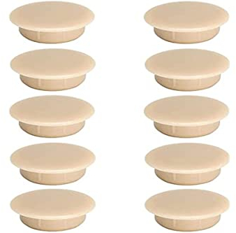 cyclingcolors 10x Abdeckkappen Kunststoff Blindbohrung Stopfen Blindstopfen Abdeckung Möbel (Ø6mm/kieferfarben RAL 1014)