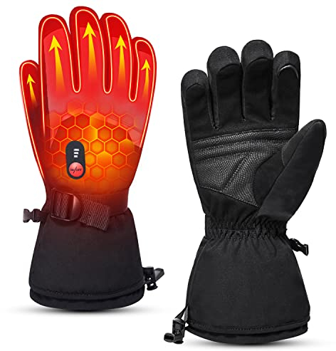 Beheizbare Handschuhe – Elektrische Winterhandschuhe für Damen & Herren, Wasserdicht mit Touchscreen, wiederaufladbar, Motorrad-, Ski-, Jagd- & Outdoor-Handschuhe