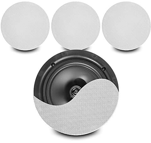 Power Dynamics PD NCBT604 Wireless Bluetooth Ceiling Speakers, 4-Speaker Home Audio System for Music and Surround Sound, Easy-Install Flush Mount Wireless Ceiling Speaker System