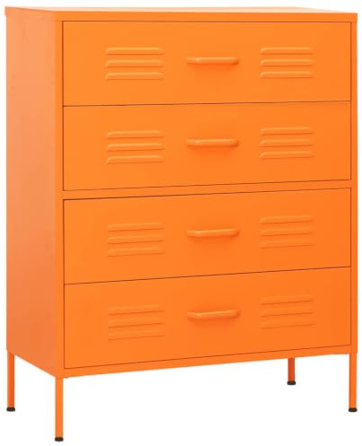 vidaXL Kommode Orange 80x35x101,5 cm Stahl