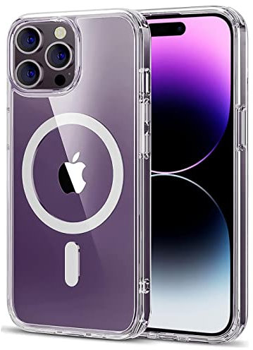 Verco Custodia per iPhone 14 Pro Max Custodia, Ibrido Case Compatibile con Magsafe Accessori per iPhone 14 Pro Max Case Silicone Trasparente