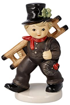 Goebel Glücksbringer Sammlerfigur Schornstornfeger mit Kleeblatt aus Porzellan, 10-638-36-1