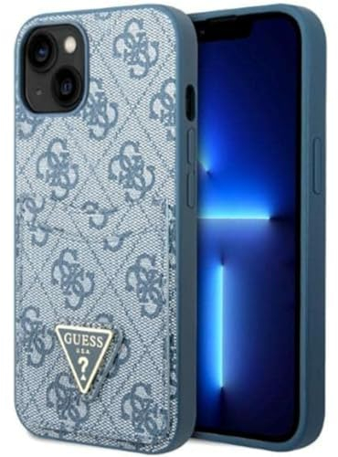 Guess GUHCP13MP4TPB Hülle für iPhone 13 6,1 blau/Blue hardcase 4G Triangle Logo Cardslot