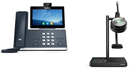 Yealink IP Telefon SIP-T58W mit Kamera - Einstellbarer Touchscreen 7 Zoll - HD Kamera 5 MP + WH62 Dual UC