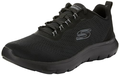Skechers Damen Flex Appeal 5.0 New Path Low-Top-Sneaker, Black Mesh Gray Trim, 38.5 EU