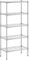 Furinno Wayar Scaffale portaoggetti in Metallo a 5 Ripiani, 56 x 30,5 x 122 cm, Acciaio Inossidabile