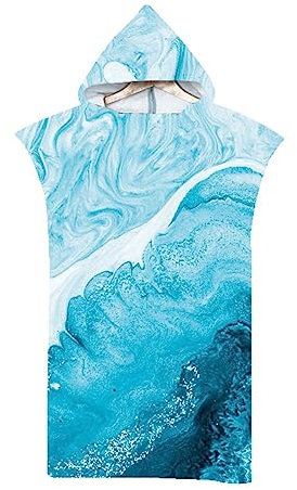 Badeponcho Damen Surf-Poncho Umziehhilfe Herren Reisen Handtuch Poncho zum Camp Sauna Schnorcheln Strand Bademantel Damen Leicht mit Kapuze Strandponcho Badetuch für Yoga Reisen Poncho Sport