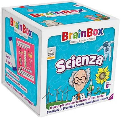 Asmodee - BrainBox: Wissenschaft - Spiel zum Lernen und Trainieren des Geistes, 1+ Spieler, 8+ Jahre, Ausgabe auf Italienisch