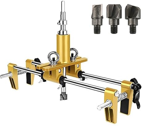 Türschloss Loch Öffner Kit,CEIEVER Türschloss Mortiser Kit Loch Säge mit 3 Stück Massivholz Wolfram Stahl klingen Holzbearbeitung Schlosser Mortising Jig Werkzeug zur Installation von Türen Schloss