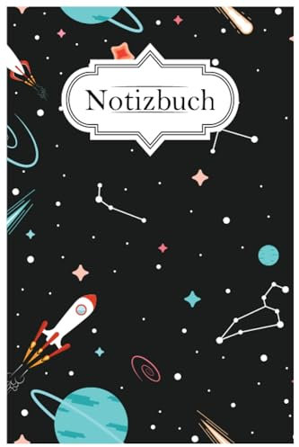 Notizbuch: 120 Seiten | liniert | ca. A5 | 15,24 x 22,86 | 6 x 9 | Weltall | Astronaut | Rakete | ideal für Notizen aller Art